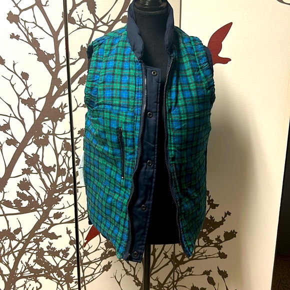 FORCEFIELD Size XXS Navy Blue W/ Inner Checkered Green Layer Vest $50 - Picture 8 of 14